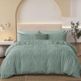 Cumpara ieftin Set Lenjerie de Pat din Satin, 135 x 200 cm, + Set 2 Fata de Perna 80 x 80 cm, Verde Inchis - CN