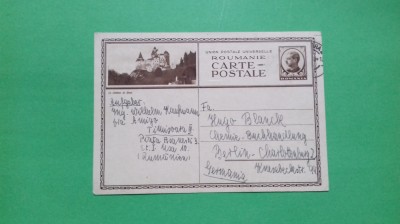 Carte Postala Ilustrata Carol II Circulata 1938 Timis Timisoara foto