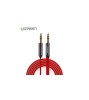 Cablu ultra plat cu mufa audio de 3,5 mm tata la tata-Lungime 1 Metru-Culoare Roșu, Ugreen