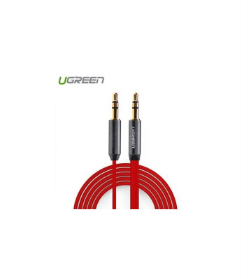 3.5mm Male-Male Audio Jack Ultra Flat cable-Lungime 50 centimetri-Culoare Roșu foto