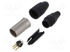 Conector XLR mufă tată PIN 3 drept cablu lipire 16A 14AWG NEUTRIK
