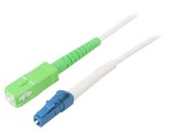 Patch Cord Fibră Optică OS2 LC/UPC-SC/APC 10m Alb, Goobay