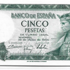 Spania 5 Pesetas 22.07.1954 P-146 UNC