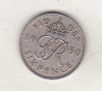 bnk mnd Marea Britanie Anglia 6 pence 1950