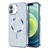 Husa pentru iphone 16, glitter magsafe, atasare magnetica, light blue