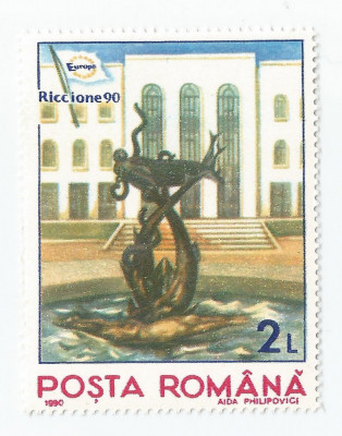 Rom&amp;acirc;nia, LP 1240/1990, T&amp;acirc;rgul Filatelic Internaţional, Riccione, MNH foto