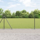 VidaXL Set de Gard Set de 2 Gri Oțel Vopsit Electrostatic 25 x 1 m