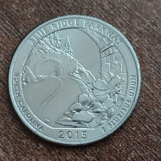 M3 C50 - Quarter dollar - sfert dolar 2015 - Blue Ridge Parkway D - America USA