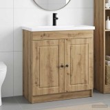 Cumpara ieftin Set de mobilier pentru baie Stejar Artizanal 56 x 37,5 x 81 cm