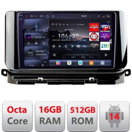 Navigatie Skoda Octavia 4 2020-2024 Android radio gps internet 8 core QLED 2K 16+512 360 Edotec CarStore Technology