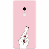 Husa silicon pentru Xiaomi Mi Mix 2, Pink Finger Cross