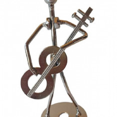 Ornament decorativ, Muzicant din metal, Nergu, 13 cm, 356XD-7