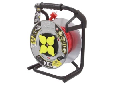 Prelungitor alimentare KEL 3x1,5mm2 4 prize 20m 16A guma roșie foto