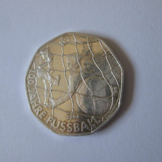 Austria 5 Euro 2004 argint UNC comem:100 ani de fotbal,diam.=28 mm,greut.=10 gr