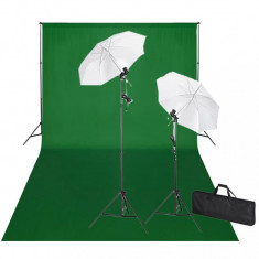 Kit studio foto, fundal verde, 600 x 300 lumini foto
