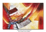 Cumpara ieftin Tablou abstract pictat manual living, birou, Compozitie abstracta 3, 90x60cm ulei pe panza efect 3D, gata de expus pe perete