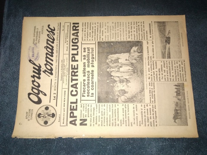 REVISTA OGORUL ROMANESC 12 NOIEMBRIE 1939