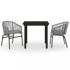 Set mobilier de gradina, 3 piese, gri