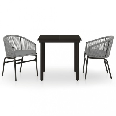 Set mobilier de gradina, 3 piese, gri foto