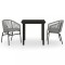 Set mobilier de gradina, 3 piese, gri