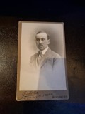 Fotografia tip CDV Portret Barbat , Bucuresti - Julietta Fotograf al Cureti Regale
