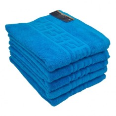 Set 5x Prosop de fata 50x90cm Model Greek Blue 380gr/mp 39010ET JGR Bumbac foto