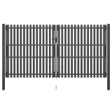 Poarta Gradina vidaXL Antracit 4 x 2.5 m Otel, Sistem Blocare, Stalpi Inclusi