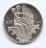 San Marino 500 Lire 1985 (Johann S. Bach) Argint 11g/835, PROOF KM-182 UNC !!!