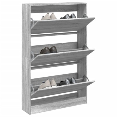Pantofar, gri sonoma, 80x21x125,5 cm, lemn prelucrat foto