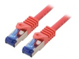 Patch Cord S/FTP Cat6a Cu LSZH Roșu 0.25m, Logilink