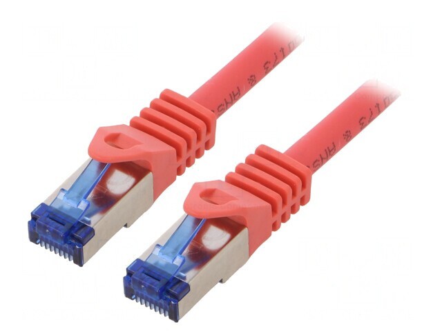 Patch Cord S/FTP Cat6a Cu LSZH Roșu 0.25m