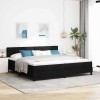 VidaXL Pat boxspring cu saltea cu saltea Negru 200 x 200 cm țesătură