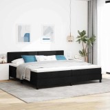 VidaXL Pat boxspring cu saltea cu saltea Negru 200 x 200 cm țesătură