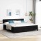 vidaXL Pat boxspring cu saltea cu saltea Negru 200 x 200 cm țesătură 3338715