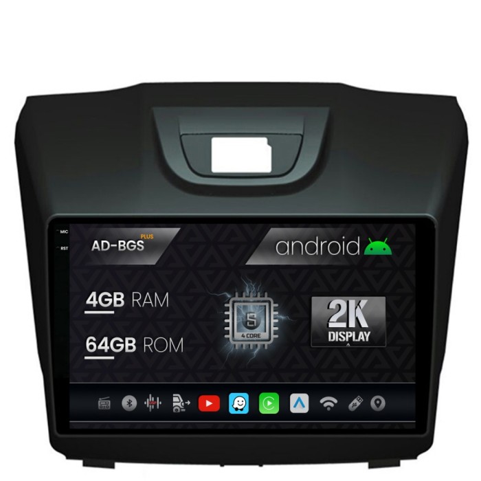 Navigatie 2K Isuzu D-MAX (2015+), Android OS, S-Quadcore 4GB RAM + 64GB ROM, 9.5 Inch - AD-BGS90042K+AD-BGRKIT311