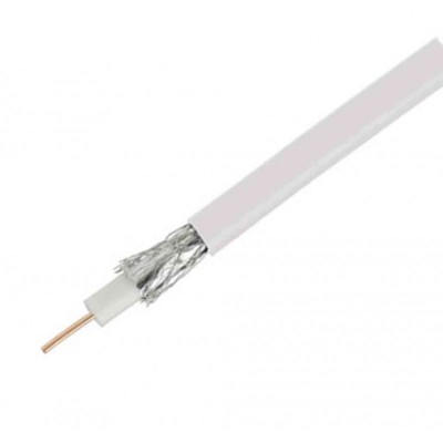 Cablu TV coaxial RG6 elSales ELS-CC1 , impedanta 75 Ohmi , lungime 1 metru , alb foto