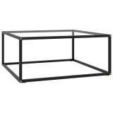 Cumpara ieftin Masuta de cafea, negru cu sticla securizata, 80x80x35 cm