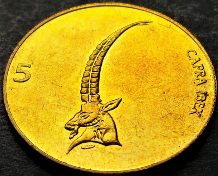 Moneda 5 TOLARI / TOLARJEV - SLOVENIA, anul 1996 * cod 2052 C