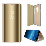 Husa Flip Carte CLEAR VIEW Samsung Galaxy A6 Plus 2018 Gold Bulk