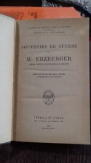 SOUVENIRS DE GUERRE - M. ERZBERGER foto