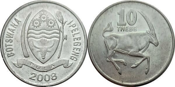 Botswana 2008 - 10 thebe UNC