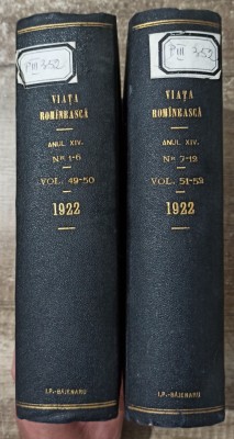 Viata Romaneasca// doua volume in coligat, anul 1922 complet foto