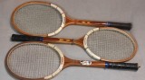 3 bucati rachete tenis camp din lemn - REGHIN vintage