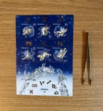 Zodiac I, bloc de 6 timbre cu manșetă ilustrată, 2011, LP 1900A