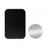Sticker Metalic OEM pentru suport auto magnetic, Set 2 bucati, Negru, Universal