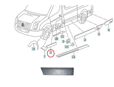 Bandou usa Mercedes Sprinter 209-524, 07.2006-10.2013 ; Crafter (2e), 12.2005-04.2017, Fata, partea Stanga, Aftermarket foto