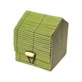 Cutie din bete de bambus cufar verde 70mm, Stonemania Bijou