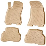 Set de 4 covorase bej cauciuc 3D stil tavita premium pentru VW Passat B5 din 1996-2005