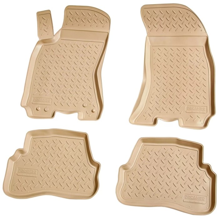 Set de 4 covorase bej cauciuc 3D stil tavita premium pentru VW Passat B5 din 1996-2005