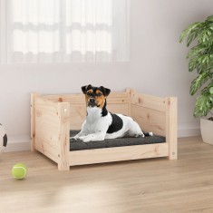 vidaXL Pat pentru c&acirc;ini, 55,5x45,5x28 cm, lemn masiv de pin
